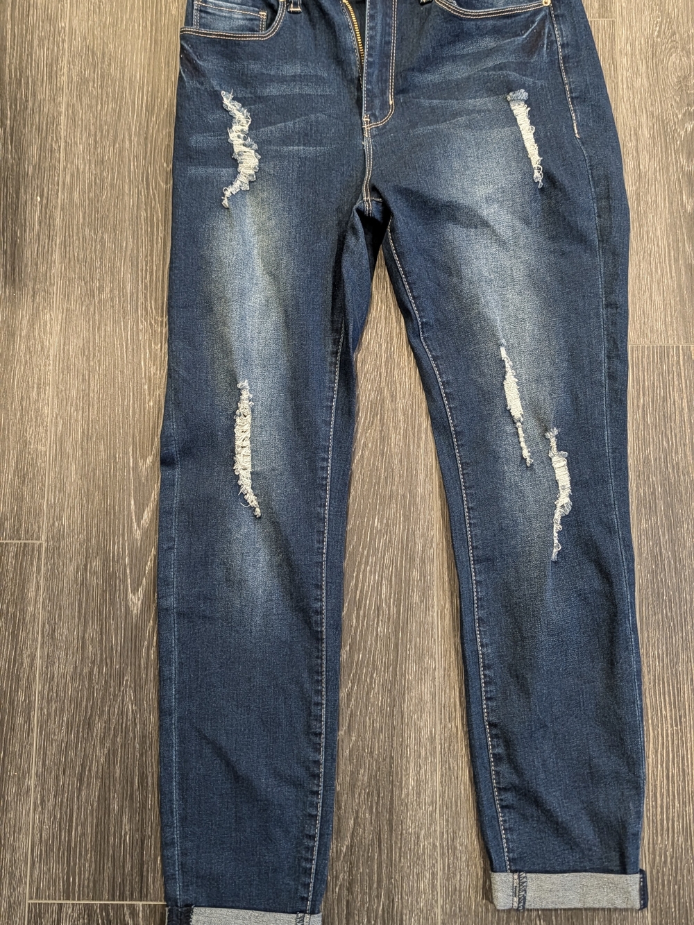 Dark Blue Distressed Women’s Jeans
